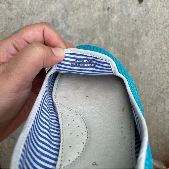 Charles Philip Shanghai Lizzette Leather Flats in Torquose Snake Size 6 - Picture 9 of 10